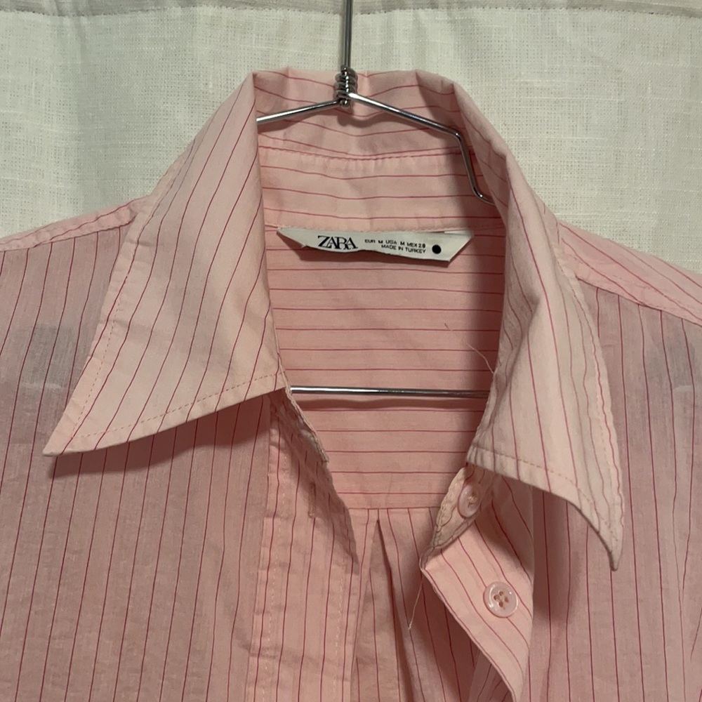 Zara Pink Button-Down Shirt - Picture 4 of 5